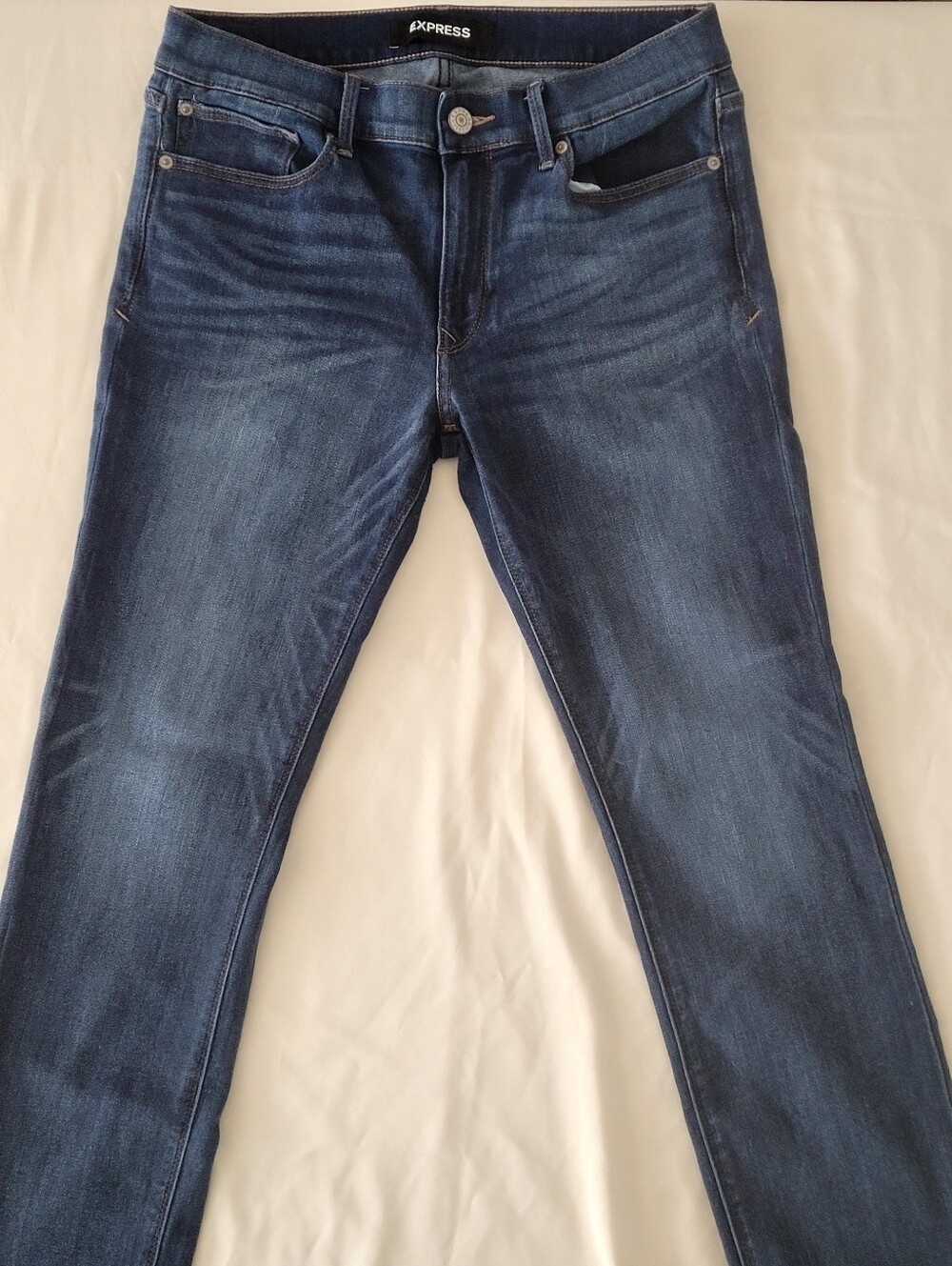 Express Women's Skinny Jeans in Dark Blue Wash Demin Mid Rise 10R